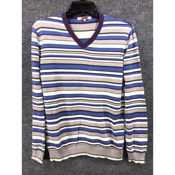 Unbranded Sweaters - KUHLE Sweater Long Sleeve Shirt Womens Size Large Striped‎ V-Neck Casual